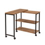 Hanah Home Mesa Auxiliar Industrial Tablero Melamina Pino Atlántico y Negro 70x63x76 cm